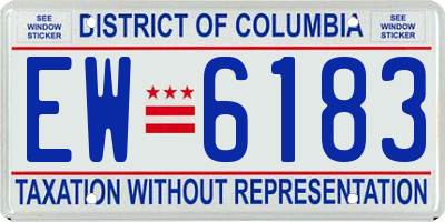 DC license plate EW6183