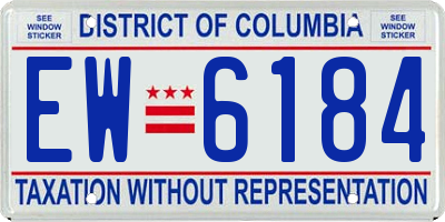 DC license plate EW6184