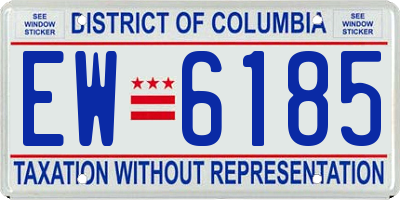 DC license plate EW6185