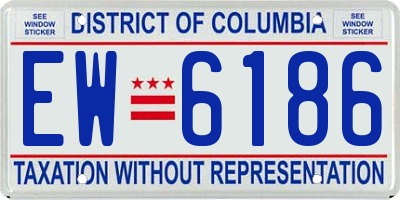 DC license plate EW6186