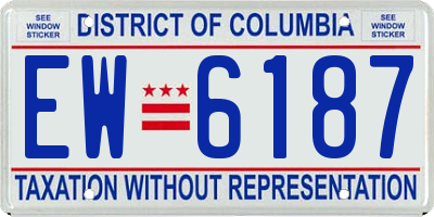 DC license plate EW6187