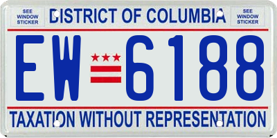 DC license plate EW6188