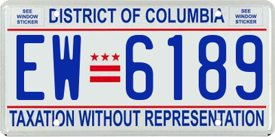 DC license plate EW6189