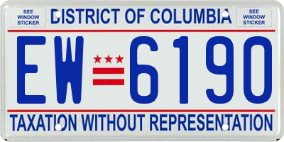 DC license plate EW6190
