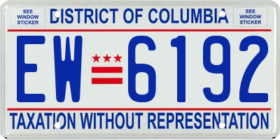 DC license plate EW6192
