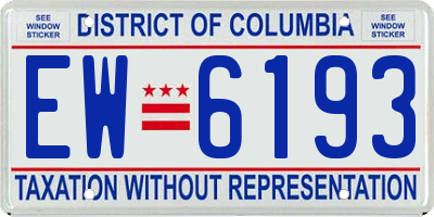 DC license plate EW6193