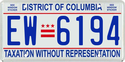 DC license plate EW6194