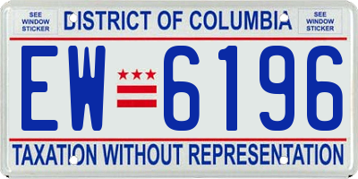 DC license plate EW6196