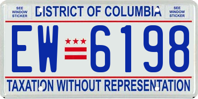 DC license plate EW6198