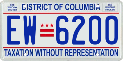 DC license plate EW6200