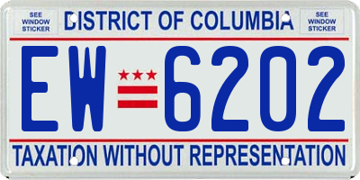DC license plate EW6202