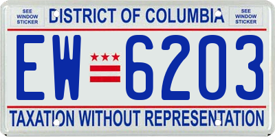 DC license plate EW6203