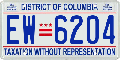 DC license plate EW6204
