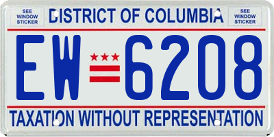 DC license plate EW6208