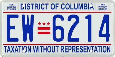 DC license plate EW6214