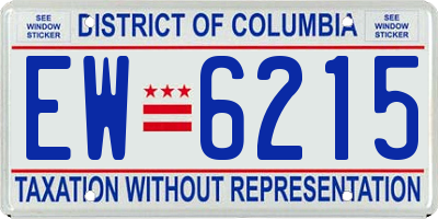 DC license plate EW6215