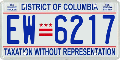DC license plate EW6217