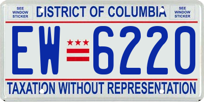 DC license plate EW6220