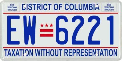 DC license plate EW6221