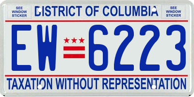 DC license plate EW6223