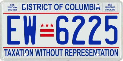 DC license plate EW6225