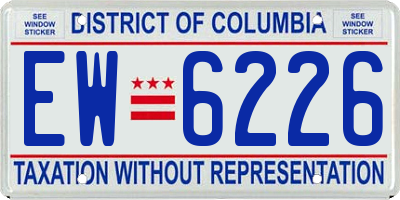 DC license plate EW6226