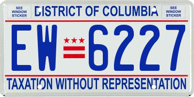 DC license plate EW6227