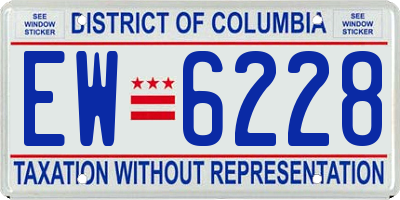 DC license plate EW6228