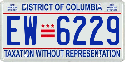 DC license plate EW6229