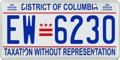 DC license plate EW6230