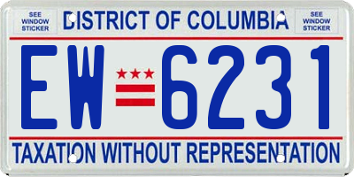 DC license plate EW6231