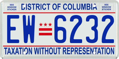 DC license plate EW6232