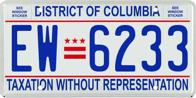 DC license plate EW6233