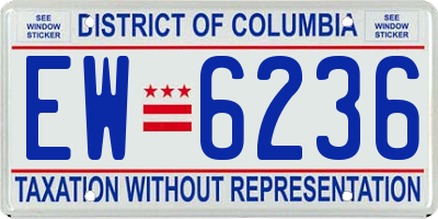 DC license plate EW6236