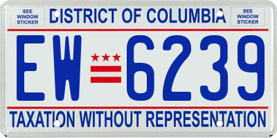 DC license plate EW6239