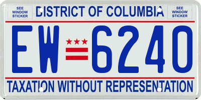 DC license plate EW6240