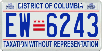 DC license plate EW6243