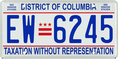 DC license plate EW6245