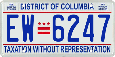 DC license plate EW6247