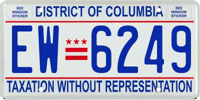 DC license plate EW6249