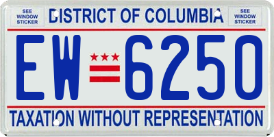 DC license plate EW6250
