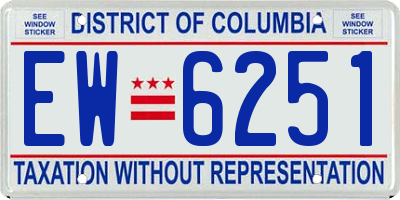 DC license plate EW6251