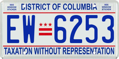 DC license plate EW6253