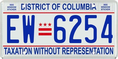 DC license plate EW6254