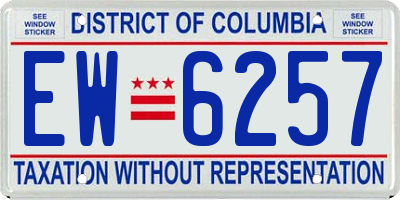DC license plate EW6257