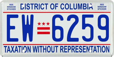 DC license plate EW6259