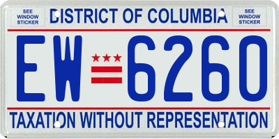 DC license plate EW6260