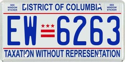 DC license plate EW6263