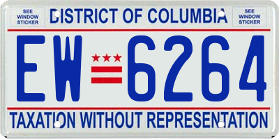 DC license plate EW6264