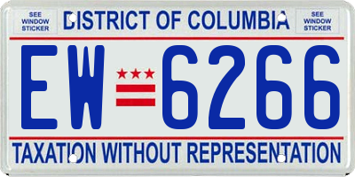 DC license plate EW6266